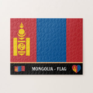 Quebra-cabeça Bandeira da Mongólia e país mongol / Mongólia