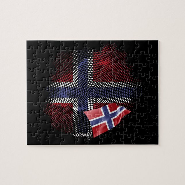 Quebra-cabeça bandeira da Noruega (Horizontal)