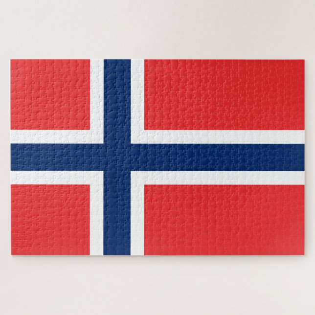 Quebra-cabeça Bandeira da Noruega (Horizontal)