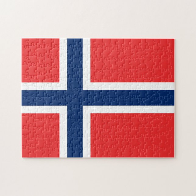 Quebra-cabeça Bandeira da Noruega (Horizontal)