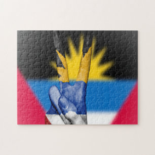 Quebra-cabeça Bandeira da Paz de Antígua e Barbuda.