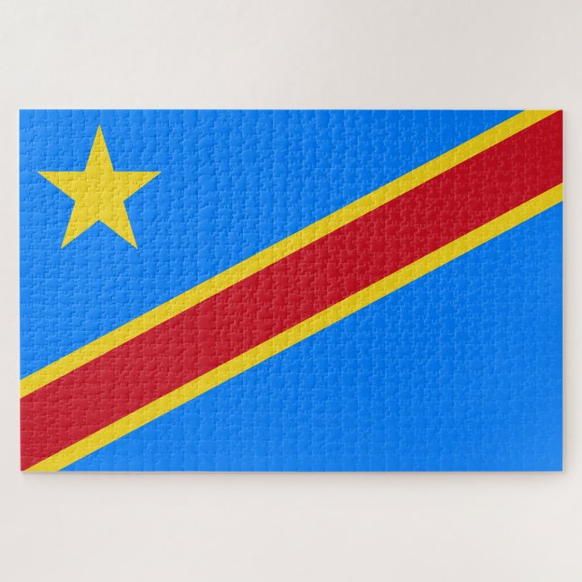 Quebra-cabeça Bandeira da RDC (República Democrática do Congo) (Horizontal)