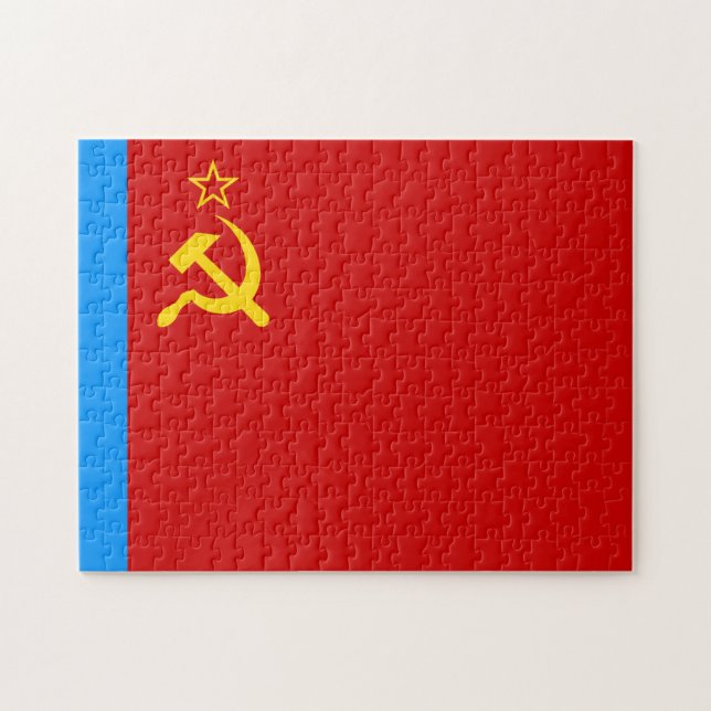 Quebra-cabeça Bandeira da Rússia Soviética, URSS, CCCP, Comunism (Horizontal)