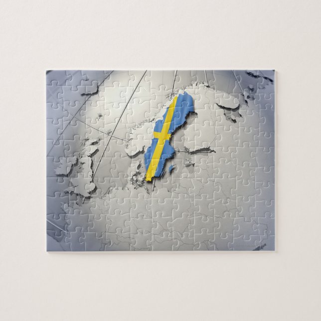 Quebra-cabeça Bandeira da Suecia (Horizontal)