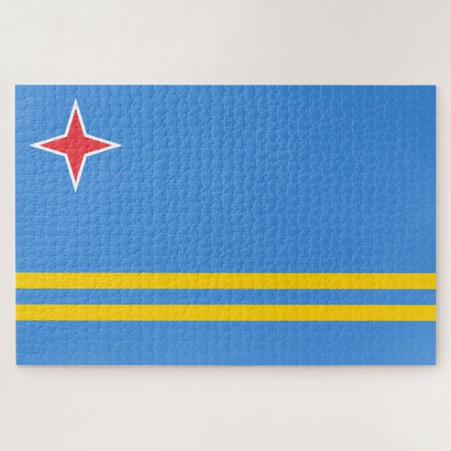 Quebra-cabeça Bandeira de Aruba (Horizontal)