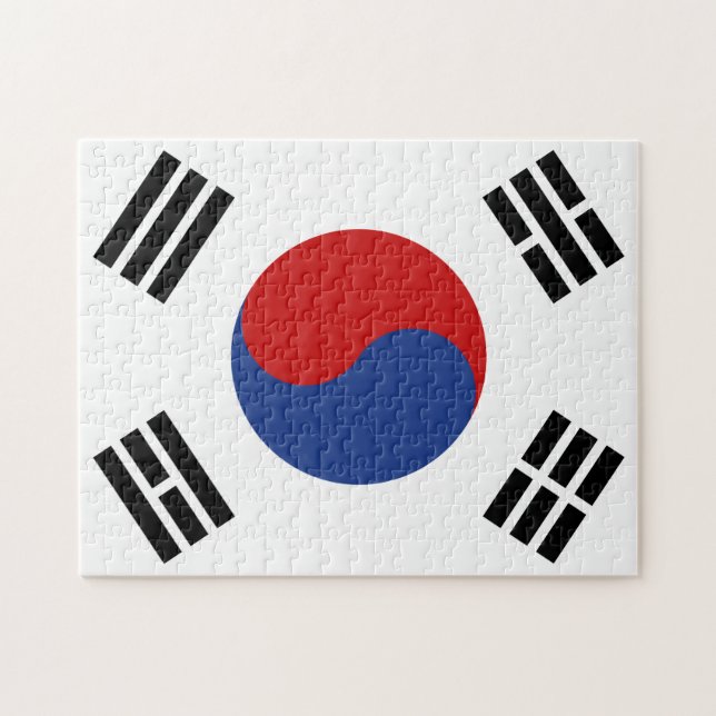 Quebra-cabeça Bandeira de Coreia do Sul (Horizontal)