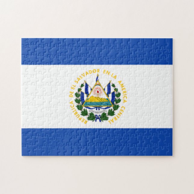 Quebra-cabeça Bandeira de El Salvador, brasão nacional (Horizontal)