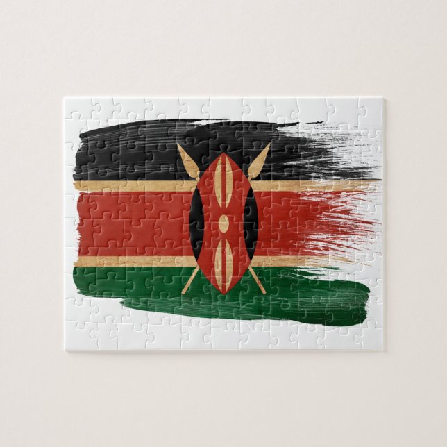 Quebra-cabeça Bandeira de Kenya (Horizontal)