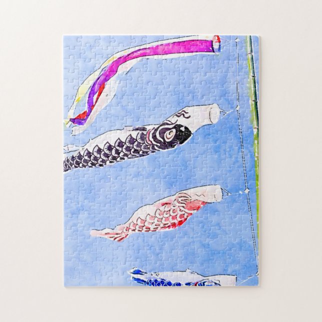 Quebra-cabeça Bandeira de Koi Koinobori (Vertical)