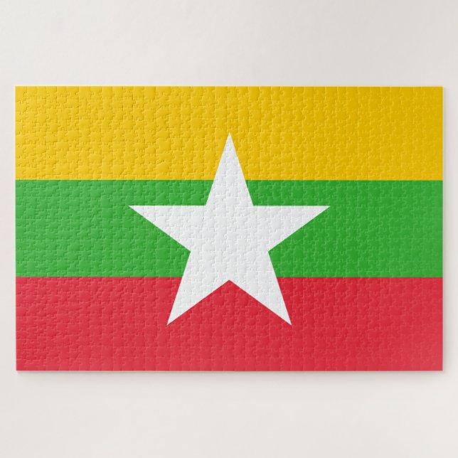 Quebra-cabeça Bandeira de Mianmar (Birmânia) (Horizontal)