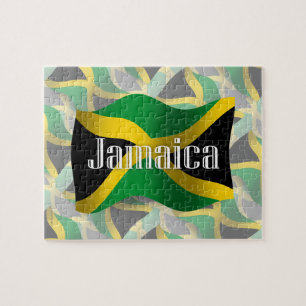 Quebra-cabeça Bandeira de ondulação de Jamaica