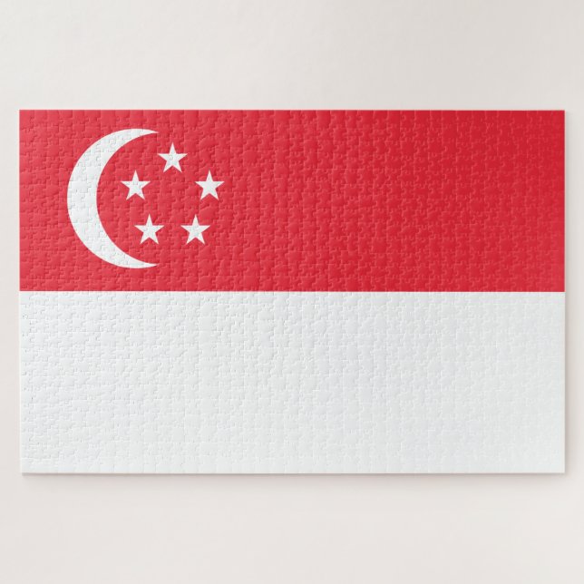 Quebra-cabeça Bandeira de Singapura (Horizontal)