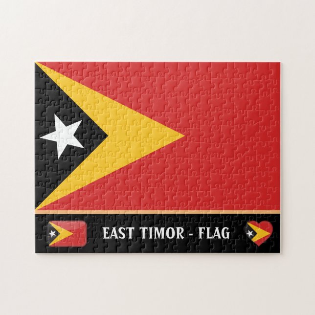 Quebra-cabeça Bandeira de Timor Leste e país Timorense / Timor L (Horizontal)