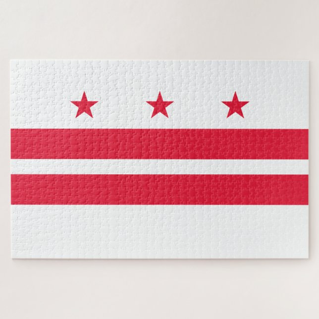 Quebra-cabeça Bandeira de Washington D.C. (distrito de Columbia) (Horizontal)