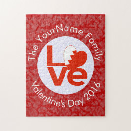 Quebra-cabeça Bandeira do Bahrain Red LOVE Personalizada