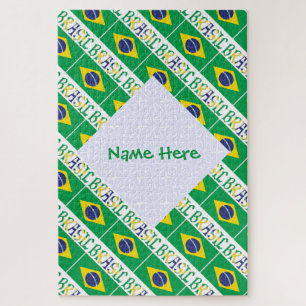 Quebra-cabeça Bandeira do Brasil Personalizada em Mosaico