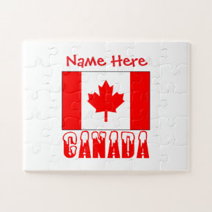 Quebra-cabeça Bandeira do Canadá Personalizada Presente Personal