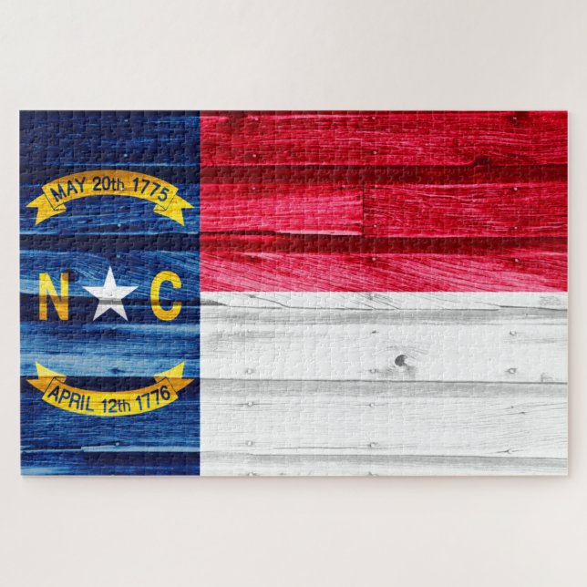 Quebra-cabeça Bandeira do Estado da Carolina do Norte (Horizontal)