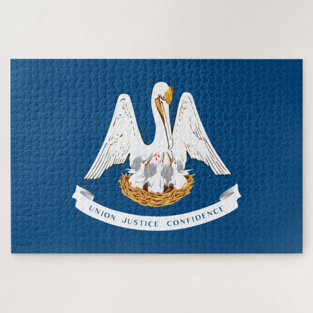 Quebra-cabeça Bandeira do Estado da Louisiana (Horizontal)