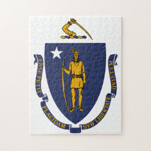 Quebra-cabeça Bandeira do Estado de Massachusetts