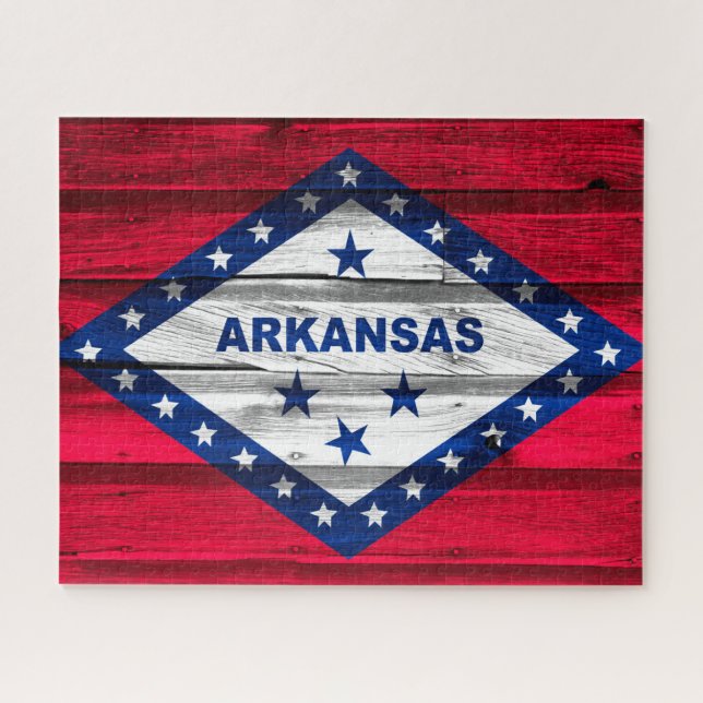 Quebra-cabeça Bandeira do Estado do Arkansas Grunge (Horizontal)