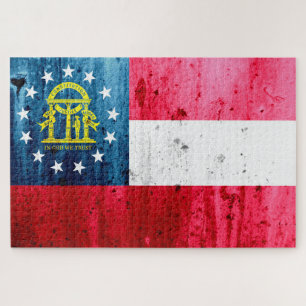 Quebra-cabeça Bandeira do Estado Grunge da Geórgia