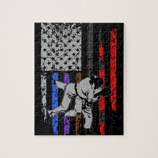 Quebra-cabeça Bandeira do Jiu Jitsu Stars & Stripes Classificam  (Vertical)