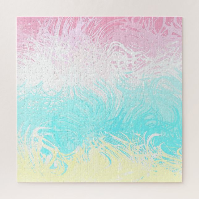Quebra-cabeça Bandeira do Orgulho Abstrato Boho Swirly Groovy Ge (Vertical)