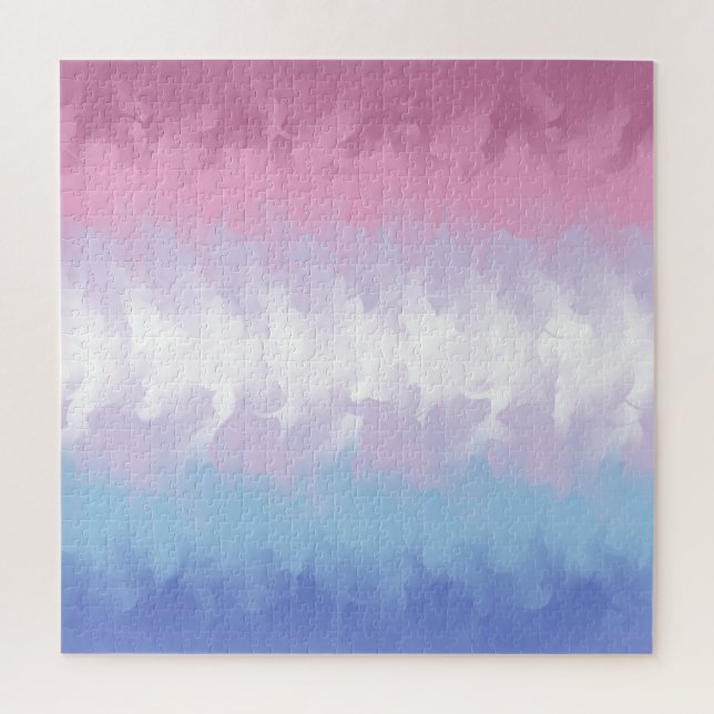 Quebra-cabeça Bandeira do Orgulho Bigênero Abstrato Pastel Boho  (Vertical)