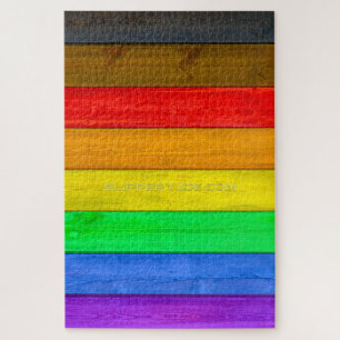 Quebra-cabeça Bandeira do orgulho gay inclusivo de SlipperyJoe t
