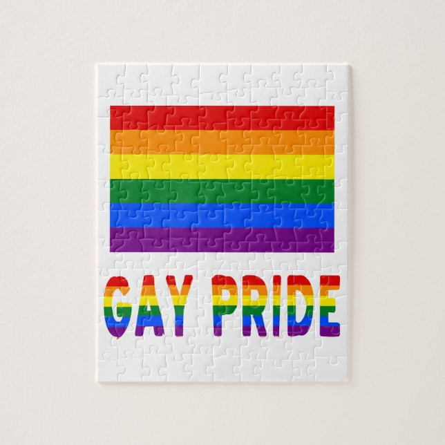 Quebra-cabeça Bandeira do Orgulho Gay & Palavras (Vertical)