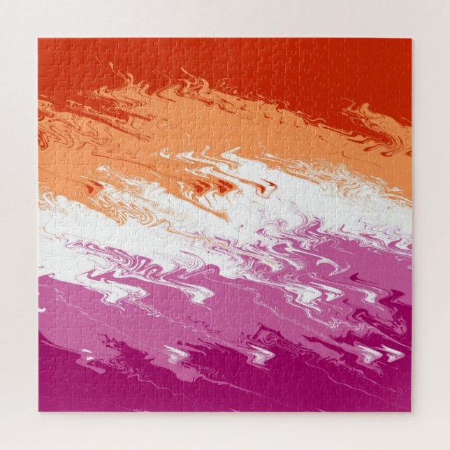 Quebra-cabeça Bandeira do Orgulho Lésbico abstrato (Vertical)