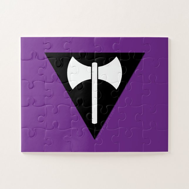 Quebra-cabeça Bandeira do Orgulho Lésbico de SlipperyJoe Labrys  (Horizontal)