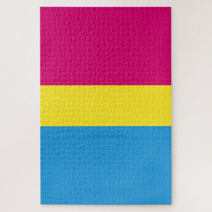 Quebra-cabeça bandeira do orgulho pansexual SlipperyJoe rosa âmb