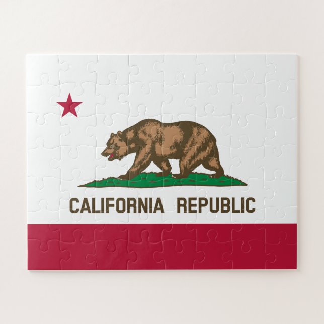Quebra-cabeça Bandeira do Urso da República da Califórnia: Calif (Horizontal)