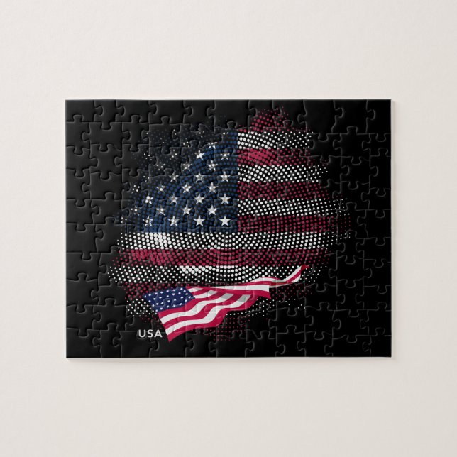 Quebra-cabeça bandeira dos EUA (Horizontal)