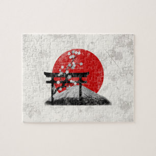 Quebra-cabeça Bandeira e símbolos de Japão ID153
