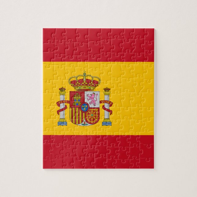 Quebra-cabeça Bandeira espanhola com coração vermelho - fãs de E (Vertical)