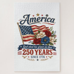 Quebra-cabeça Bandeira Floral 250 Anos da América