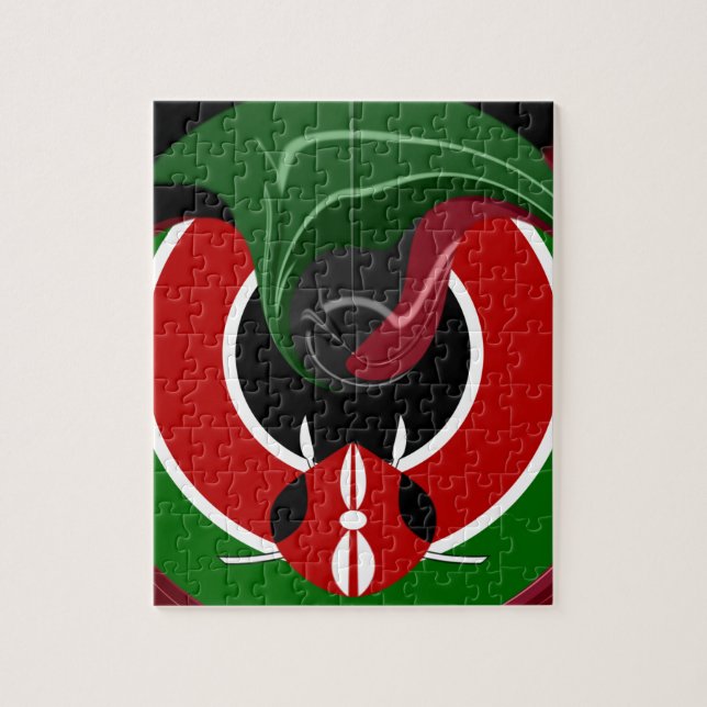 Quebra-cabeça Bandeira Fluid Kenyan (Vertical)