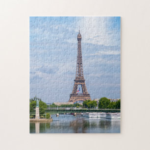 Quebra-cabeça Bandeira francesa acenando no meio da Torre Eiffel