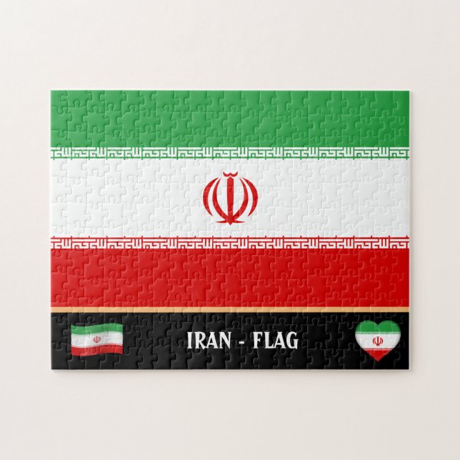 Quebra-cabeça Bandeira Iraniana e País Iraniano / Irã (Horizontal)