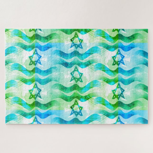 Quebra-cabeça Bandeira israelita: 1014 peças (Horizontal)