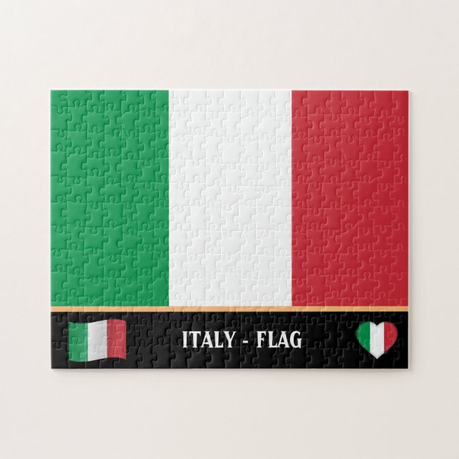 Quebra-cabeça Bandeira italiana e país italiano / Itália (Horizontal)