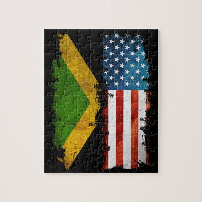 Quebra-cabeça Bandeira jamaicana americana Jamaica Usa (Vertical)