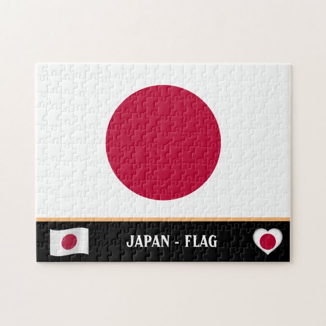 Quebra-cabeça Bandeira japonesa e país japonês / Japão (Horizontal)