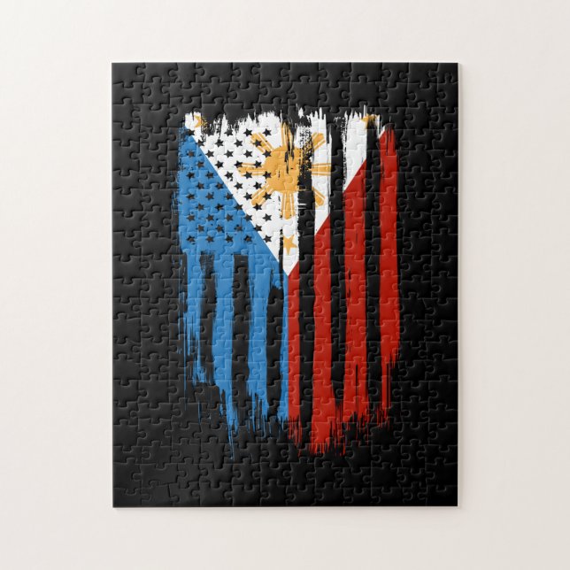 Quebra-cabeça Bandeira Metade Americana das Filipinas (Vertical)