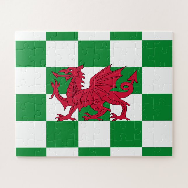 Quebra-cabeça Bandeira Mística do Dragão Vermelho Celta do País  (Horizontal)