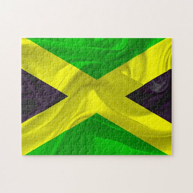 Quebra-cabeça Bandeira nacional da Jamaica. (Horizontal)