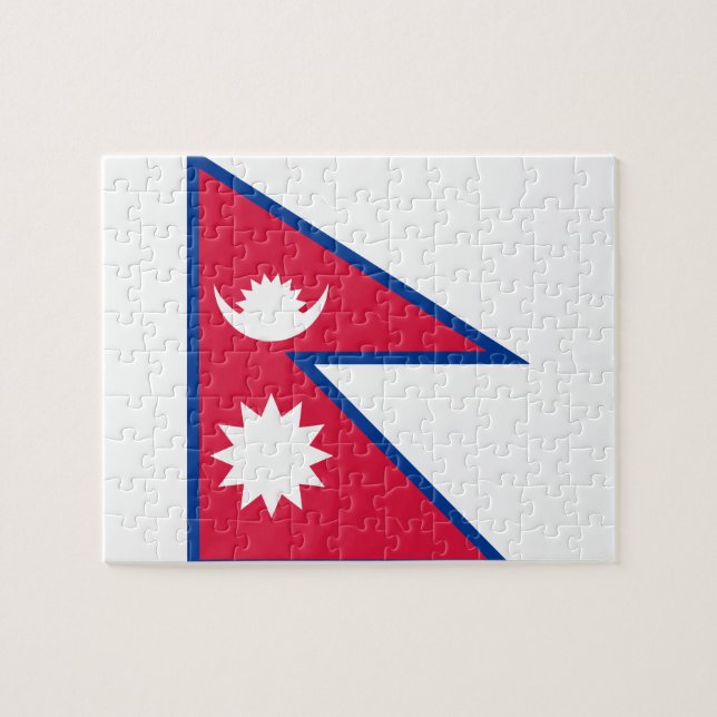 Quebra-cabeça Bandeira nacional do mundo de Nepal (Horizontal)